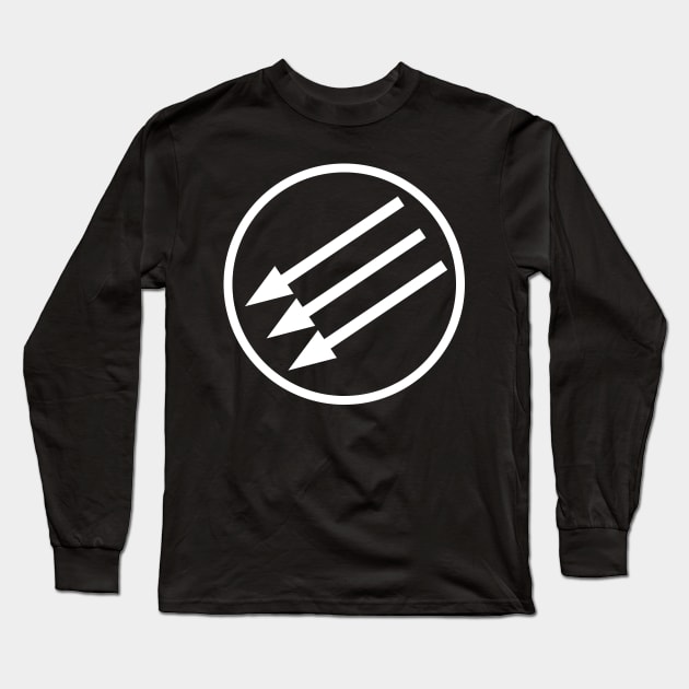 White Circle Arrows Long Sleeve T-Shirt by Dan Arrows